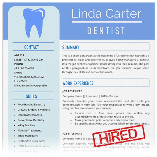 dental assistant resume template